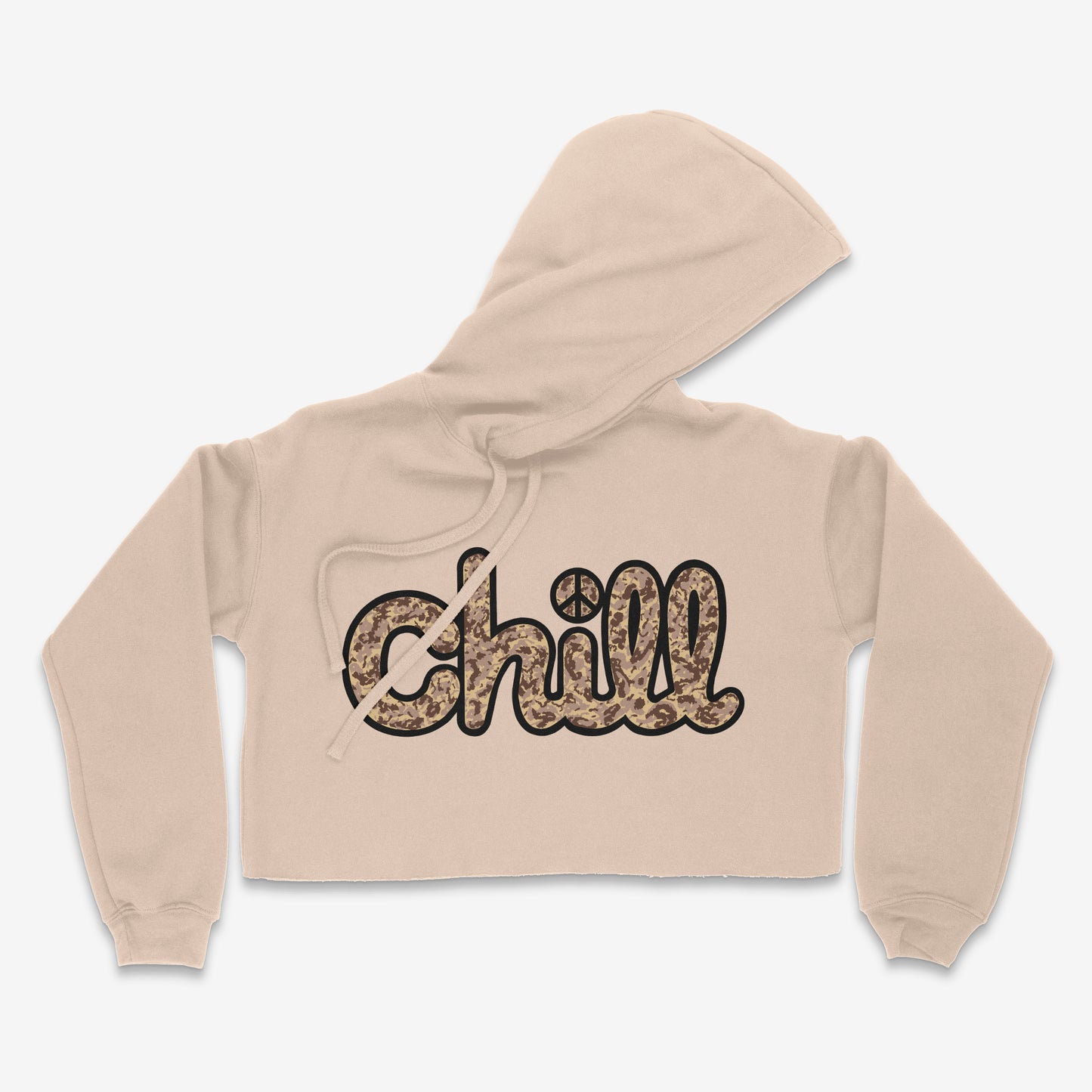 Womens Chill Peace Sand Camo Crop Hood