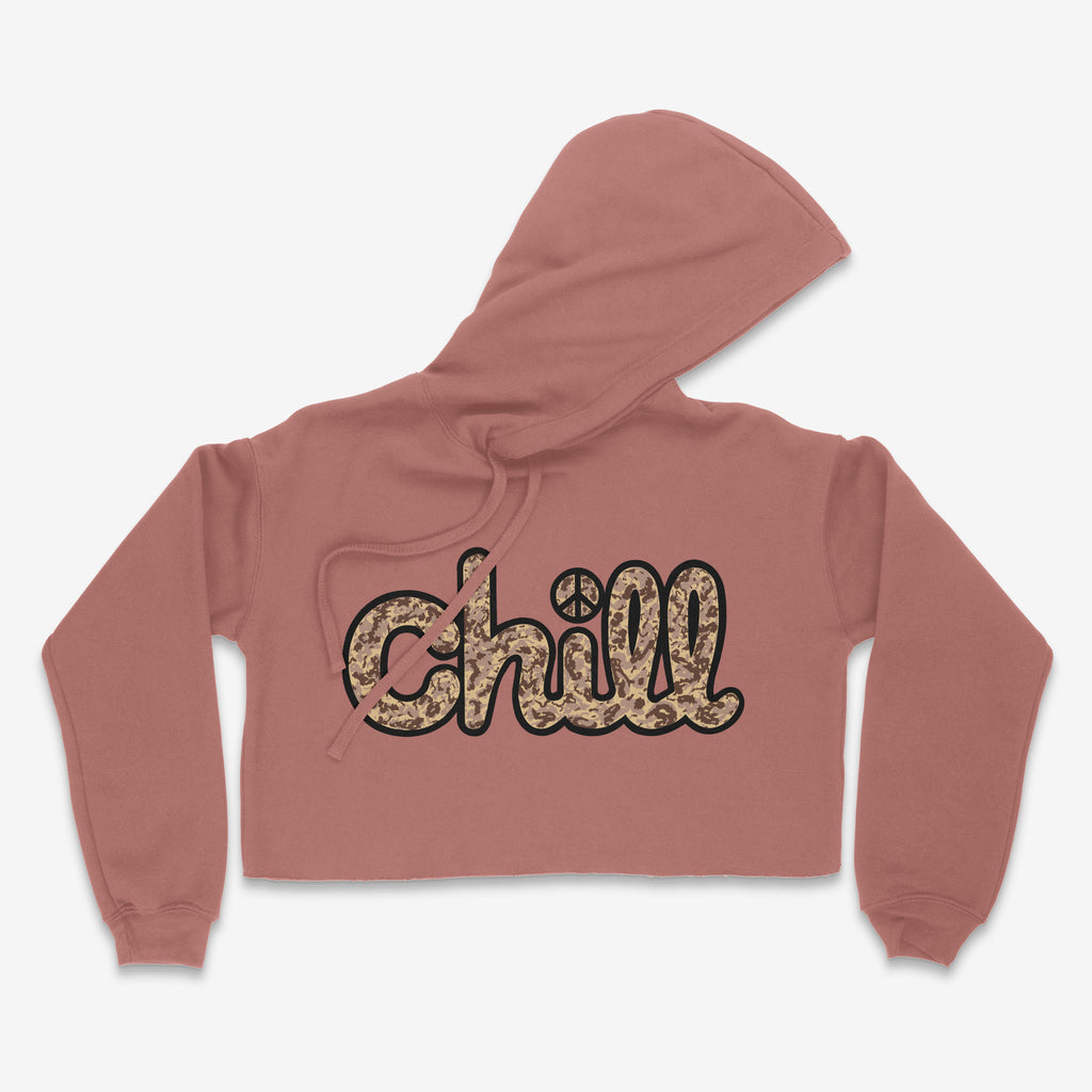 Womens Chill Peace Sand Camo Crop Hood