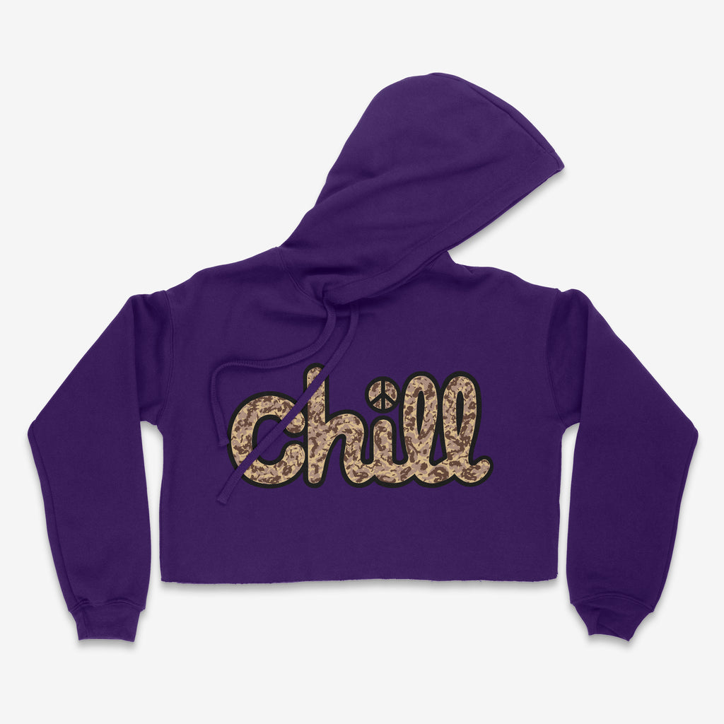 Womens Chill Peace Sand Camo Crop Hood