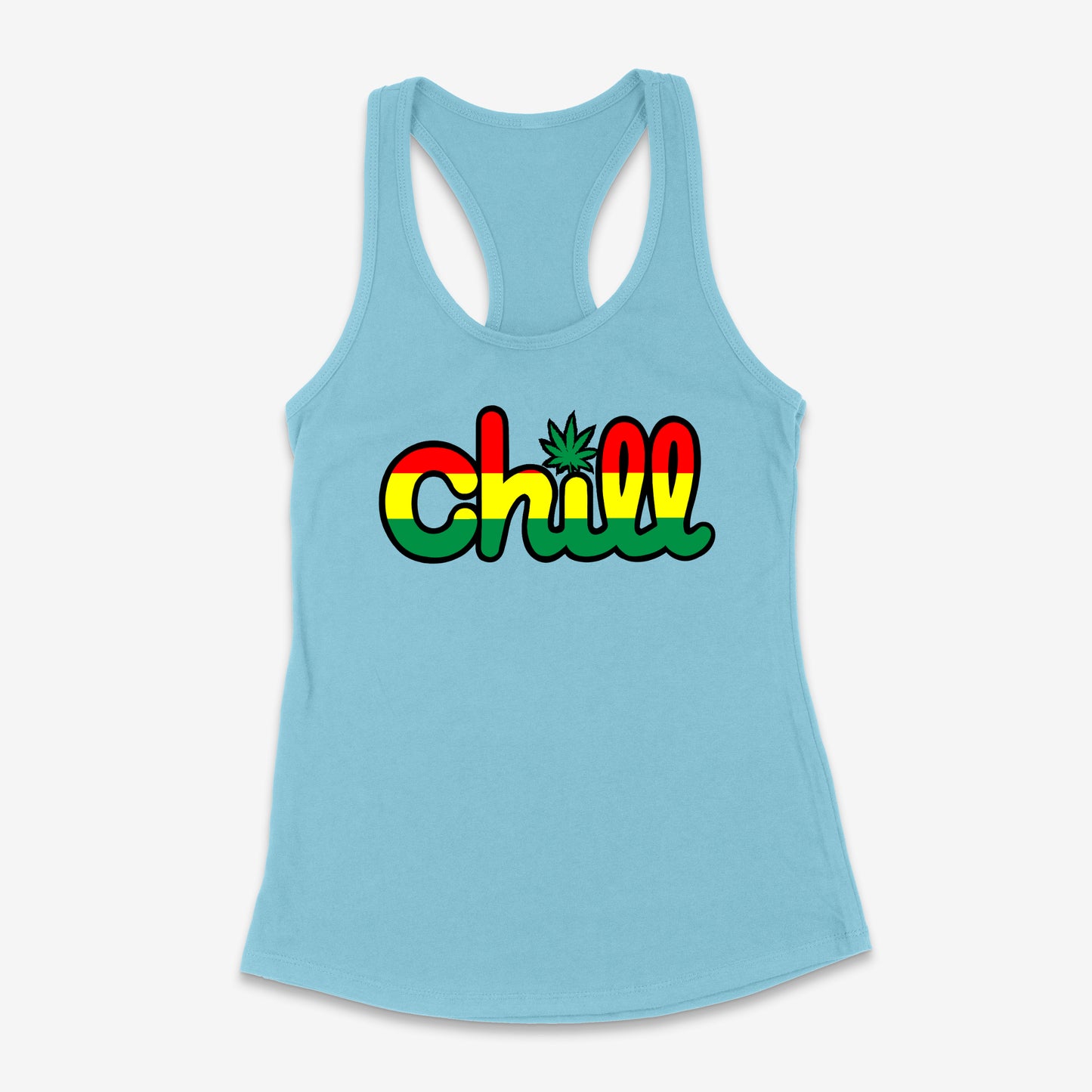 Womens Chill Rasta Leaf Racerback Tank