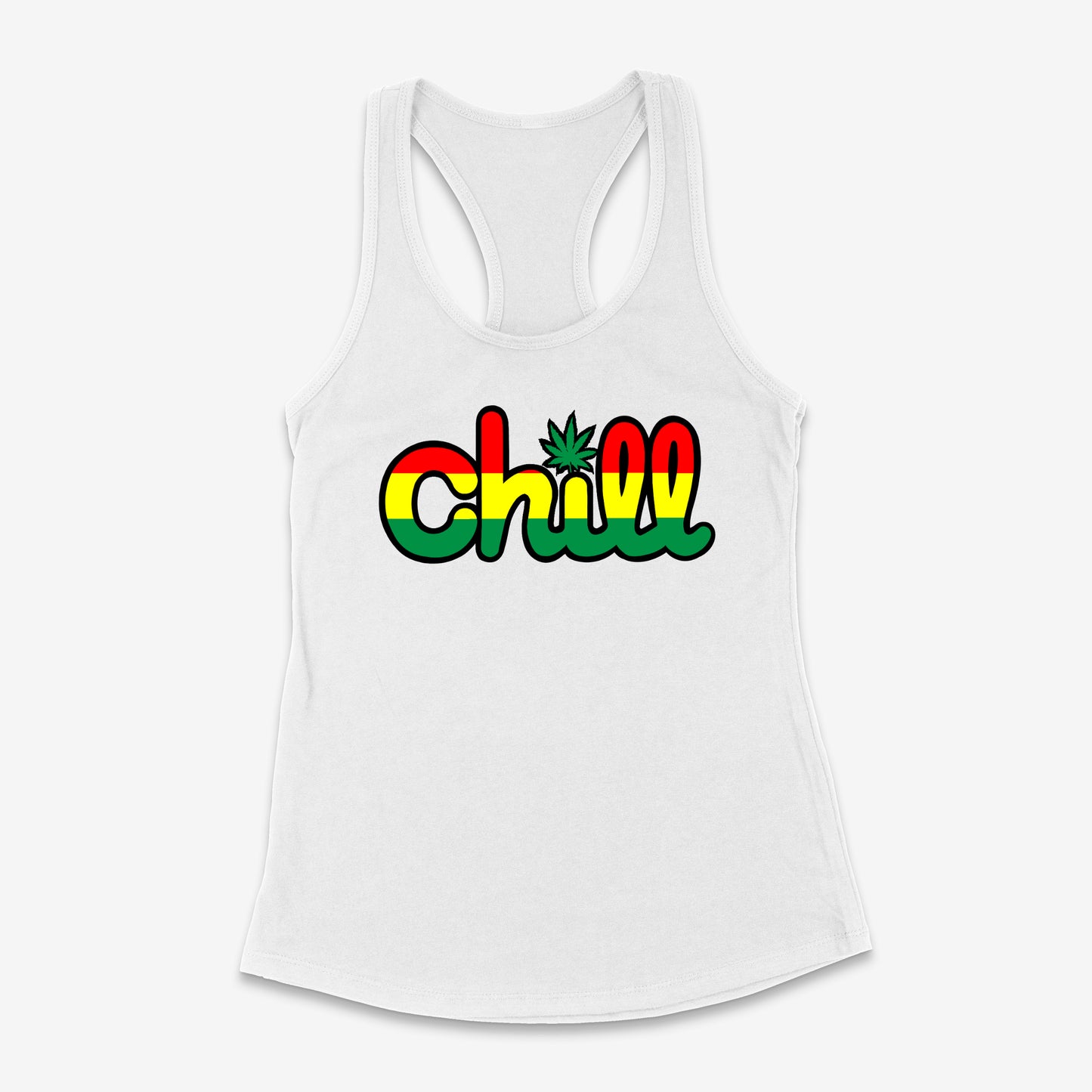 Womens Chill Rasta Leaf Racerback Tank