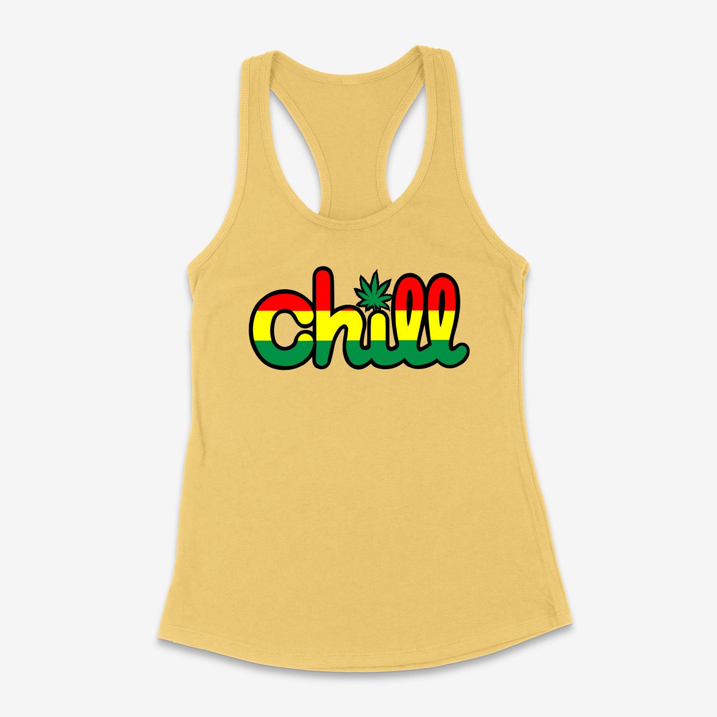 Womens Chill Rasta Leaf Racerback Tank