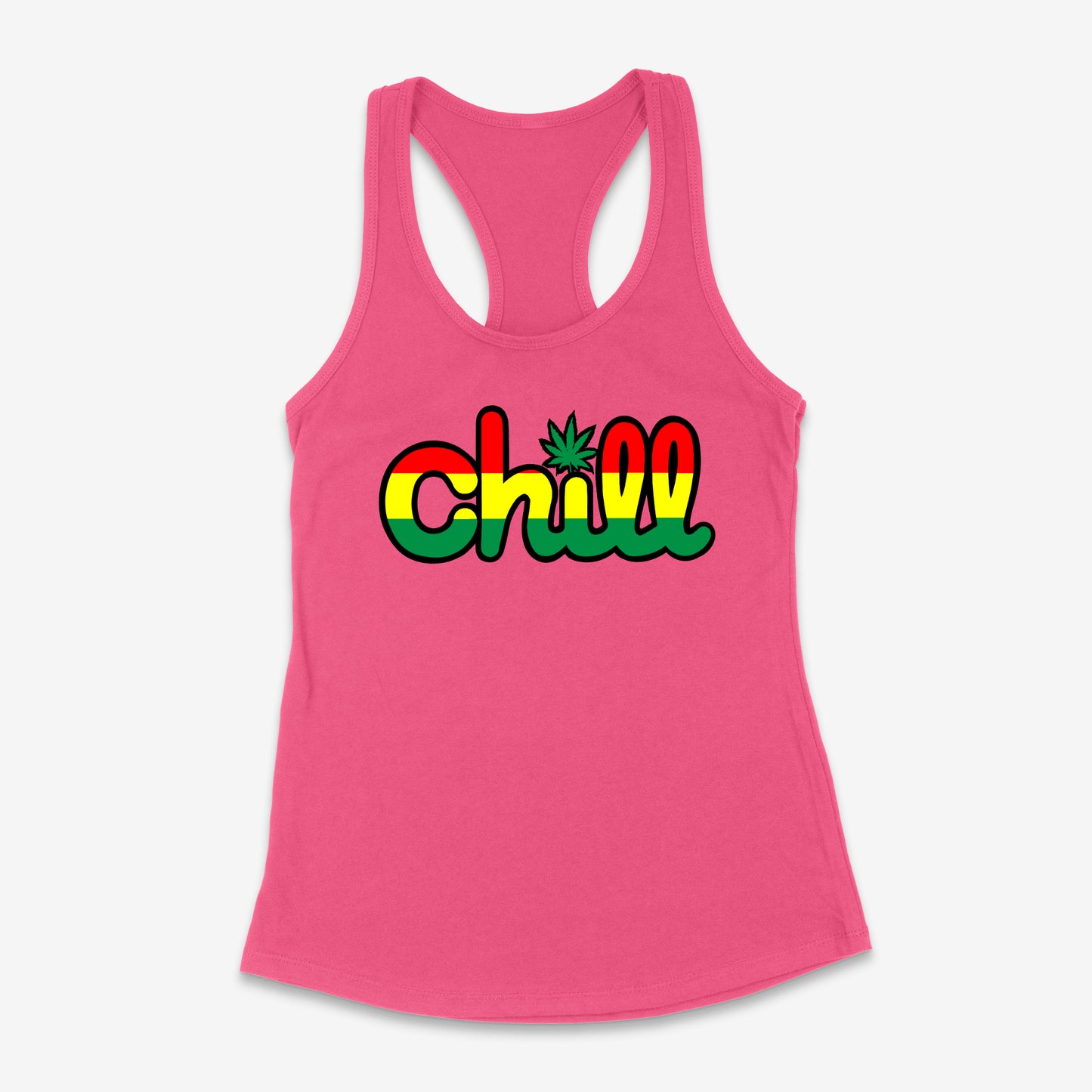 Womens Chill Rasta Leaf Racerback Tank