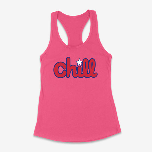 Womens Chill Patriot Star Racerback Tank