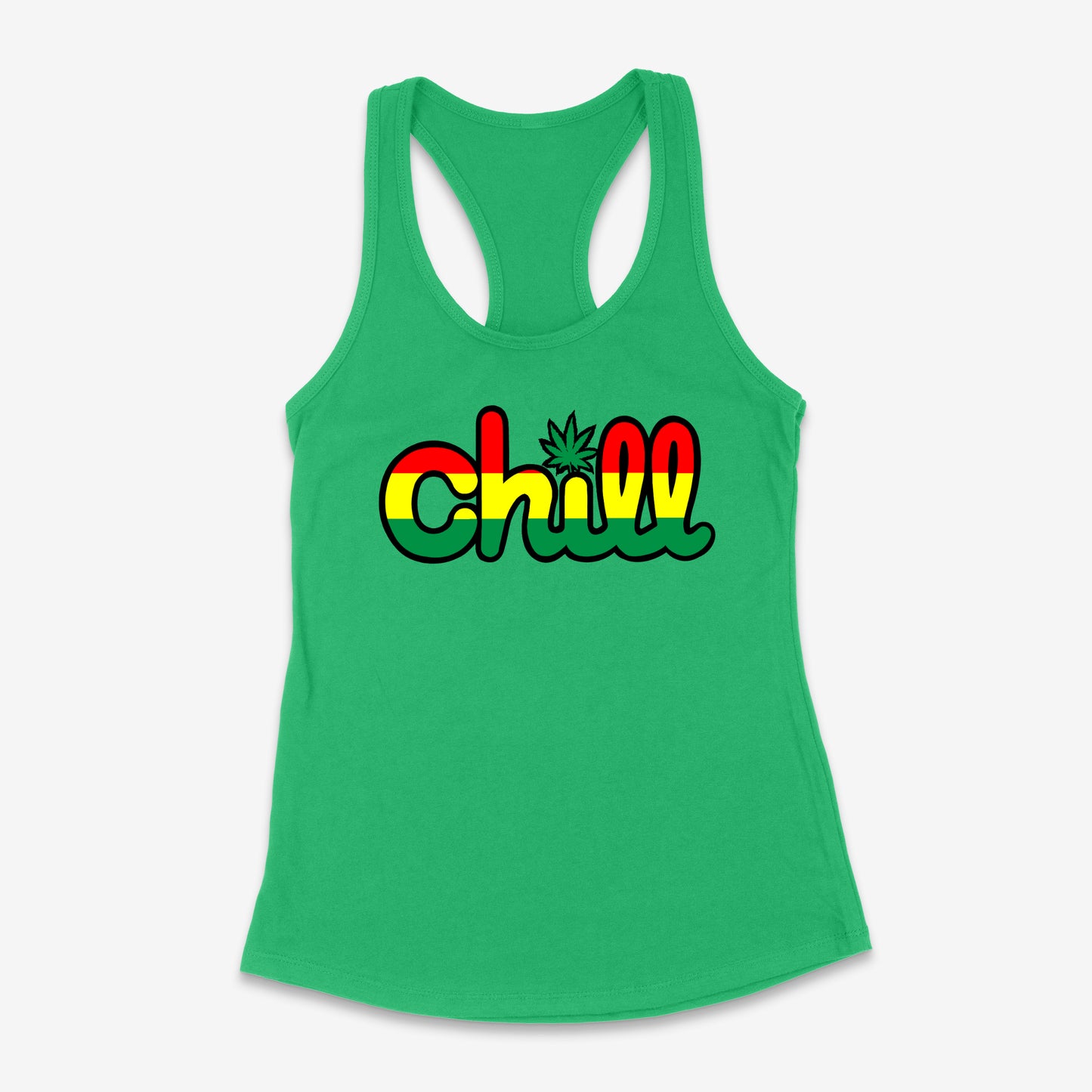 Womens Chill Rasta Leaf Racerback Tank