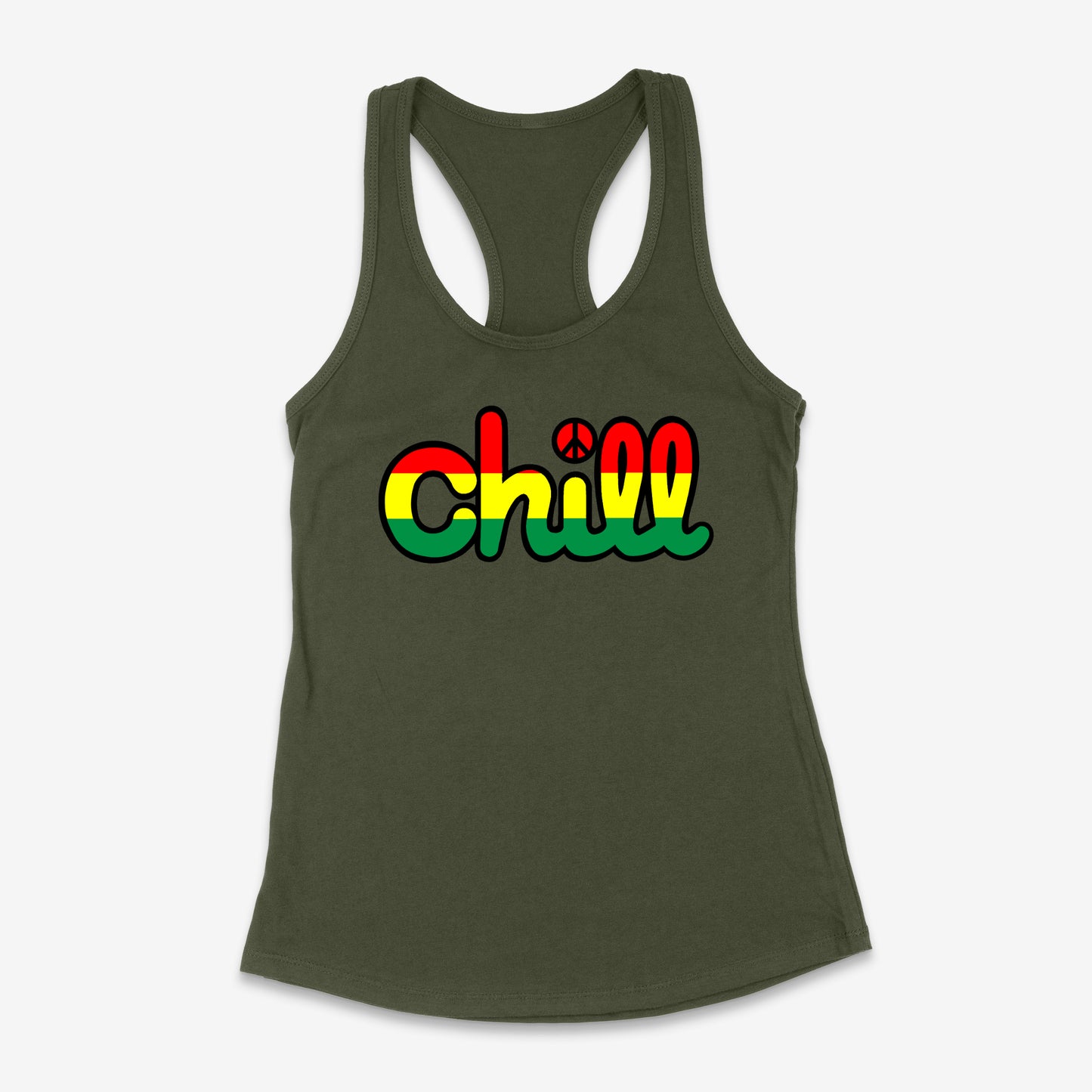 Womens Chill Rasta Peace Racerback Tank
