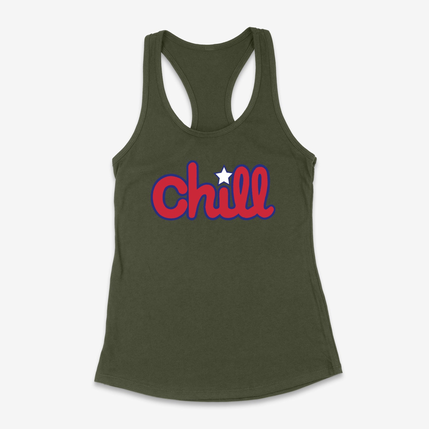 Womens Chill Patriot Star Racerback Tank