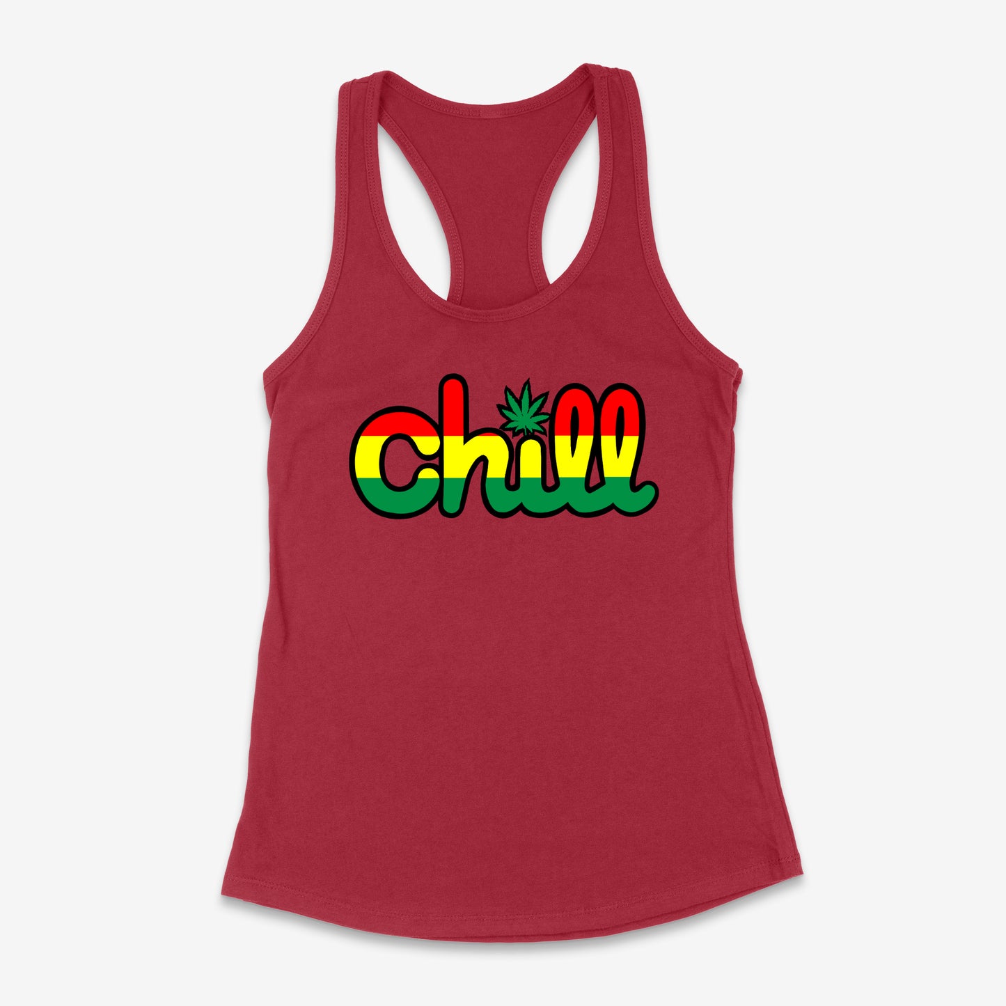 Womens Chill Rasta Leaf Racerback Tank
