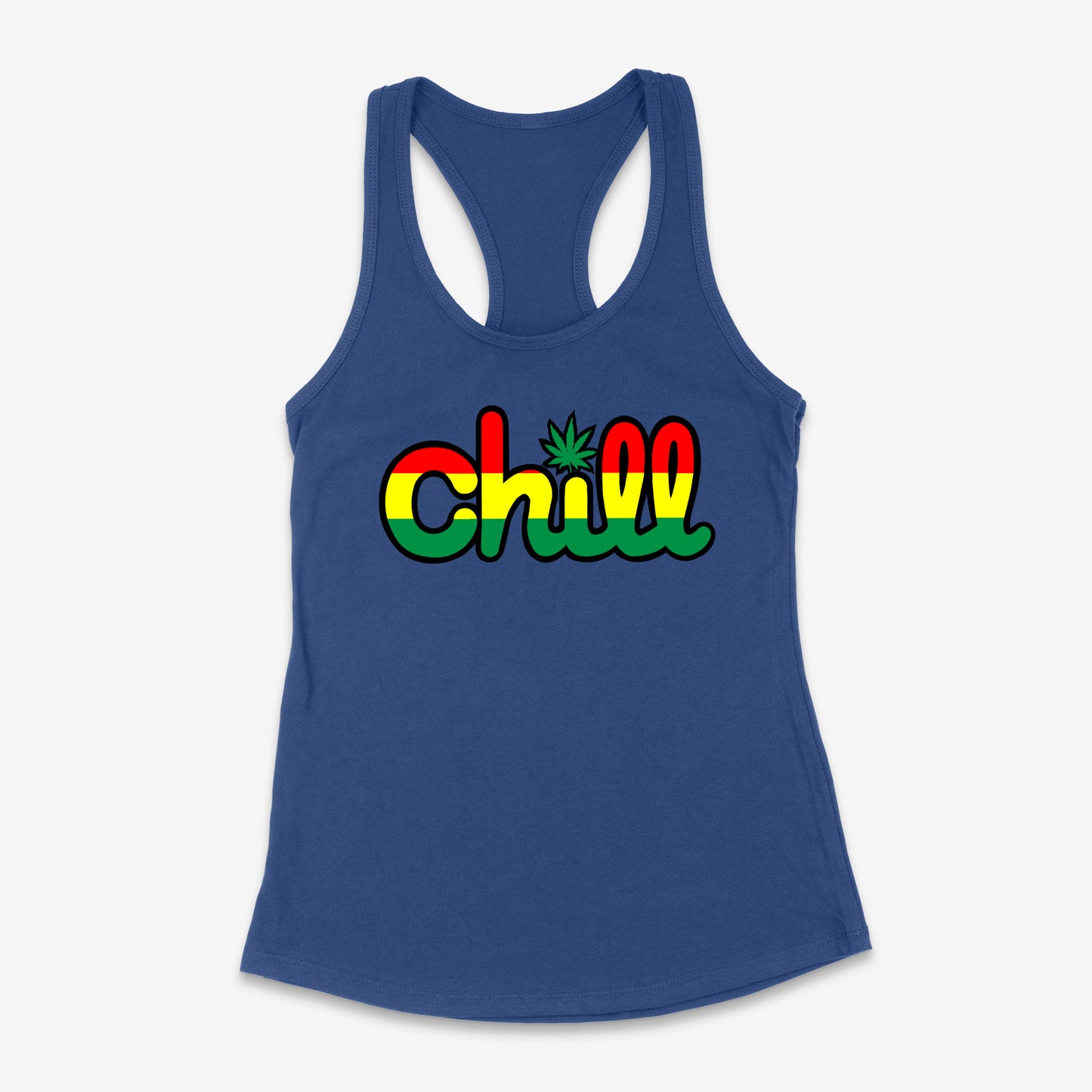 Womens Chill Rasta Leaf Racerback Tank