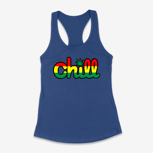 Womens Chill Rasta Leaf Racerback Tank