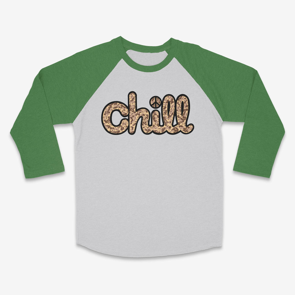 Chill Peace Sand Camo Baseball 3/4 Sleeve T