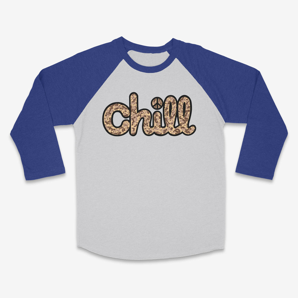 Chill Peace Sand Camo Baseball 3/4 Sleeve T