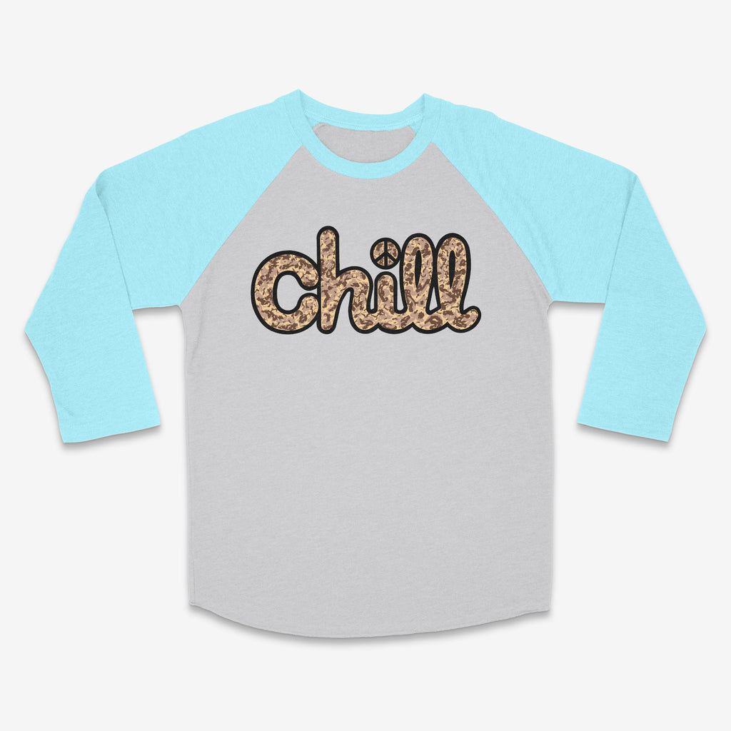 Chill Peace Sand Camo Baseball 3/4 Sleeve T