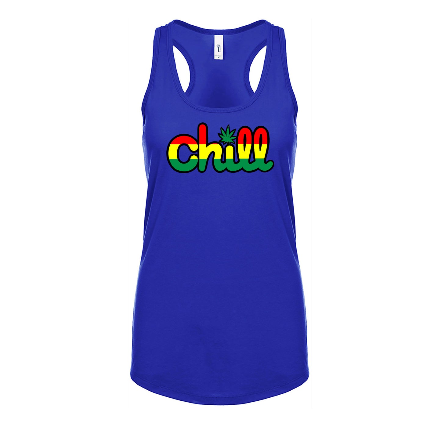 Womens Chill Leaf Rasta Racerback Tank