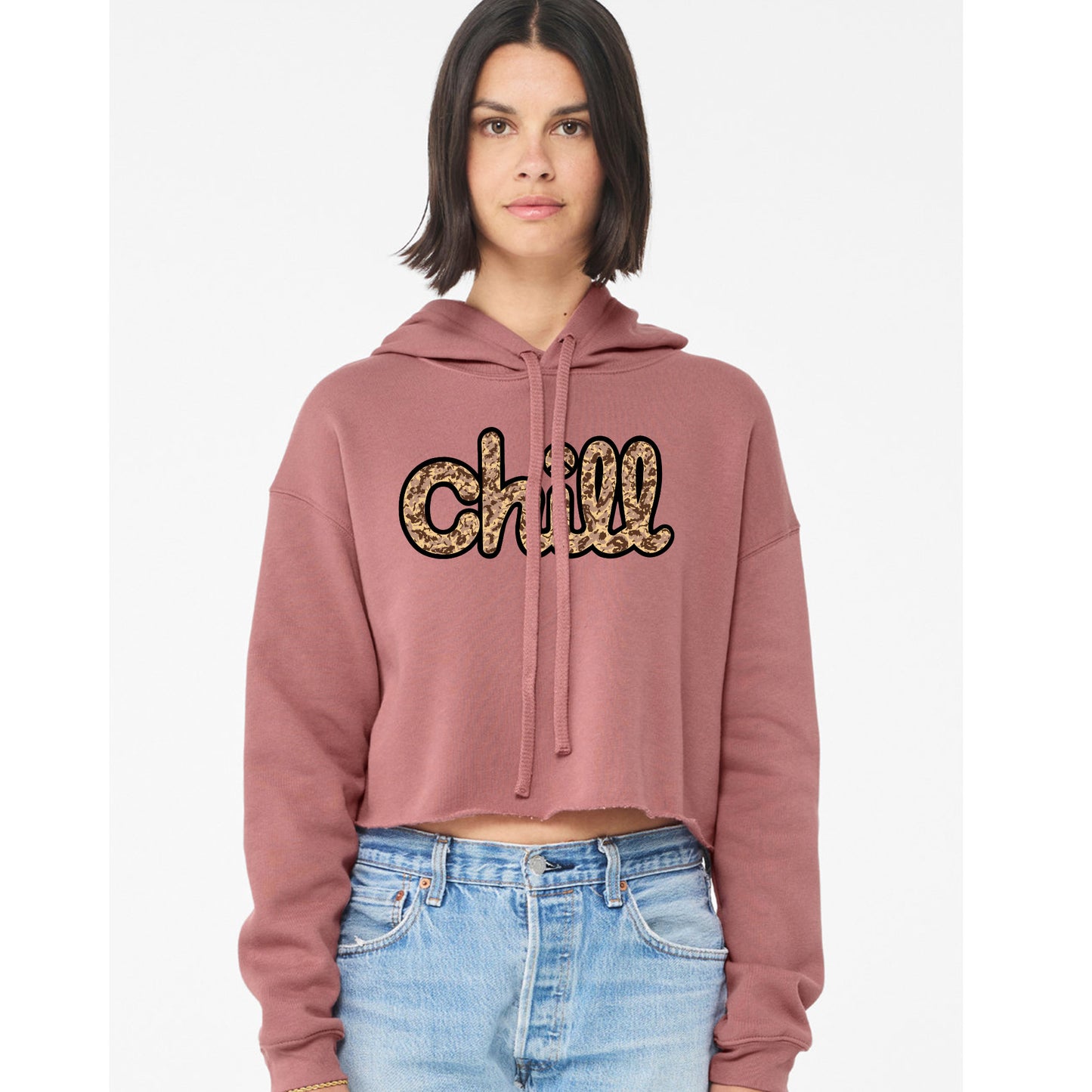 Womens Chill Peace Sand Camo Crop Hood