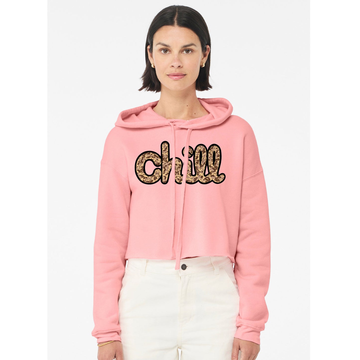Womens Chill Peace Sand Camo Crop Hood