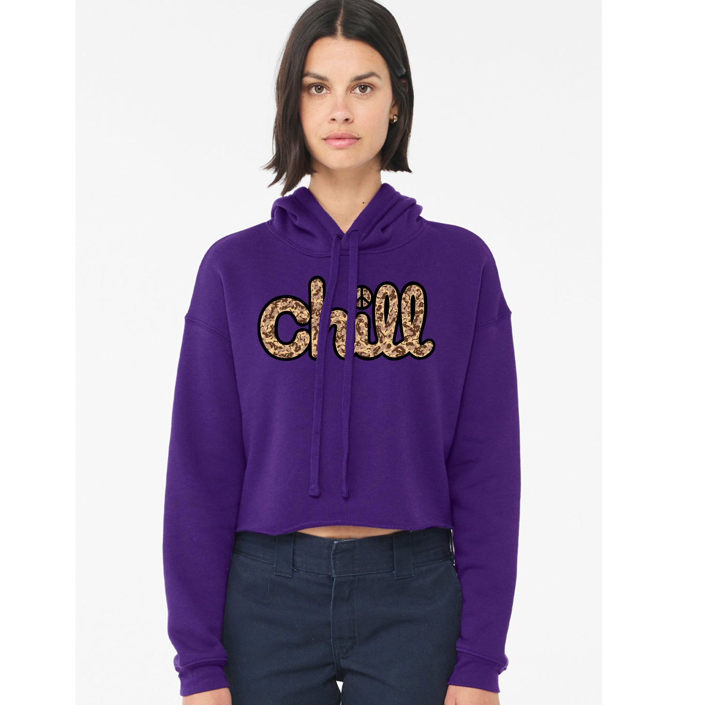 Womens Chill Peace Sand Camo Crop Hood
