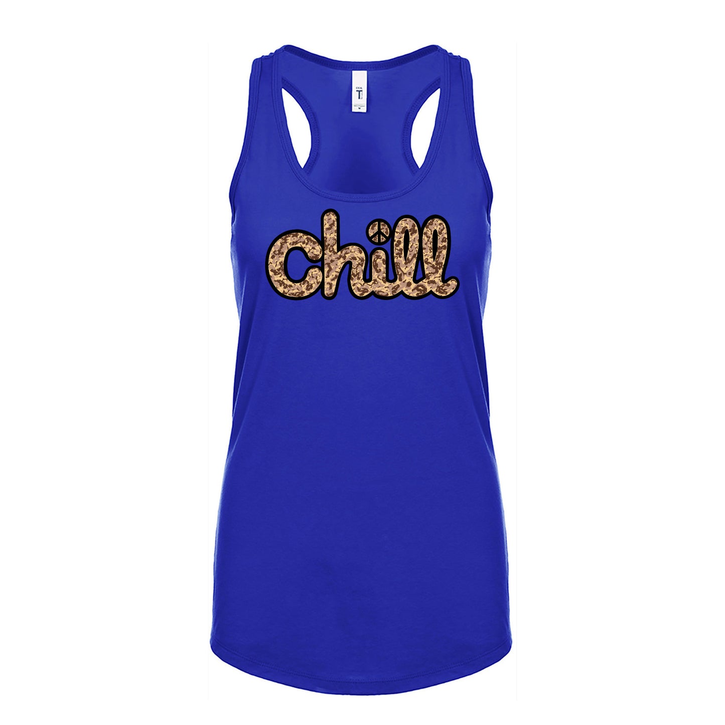 Womens Chill Peace Sand Camo Racerback Tank